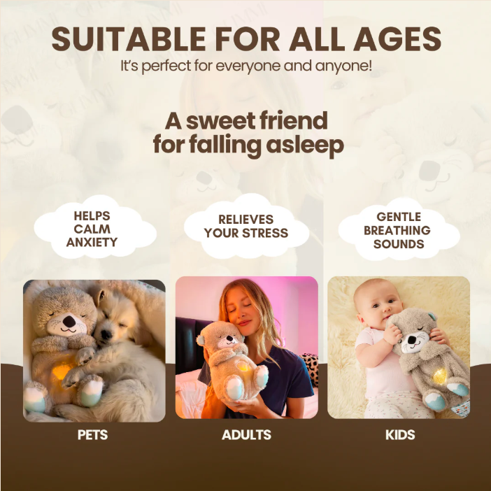 Breathing Teddy Bear with Gentle Heartbeat & Plush Hug